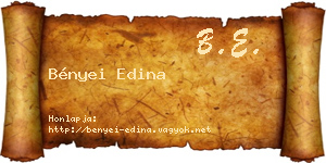 Bényei Edina névjegykártya